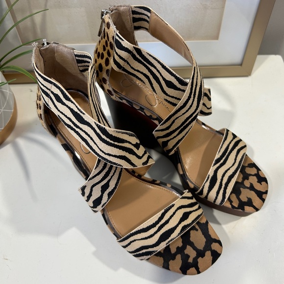 Jessica Simpson Animal Print Wedge - Size 9 - Picture 4 of 6